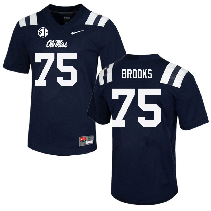 Mason Brooks Ole Miss Rebels NCAA Men's Navy #75 Stitched Limited College Football Jersey THX7158CS